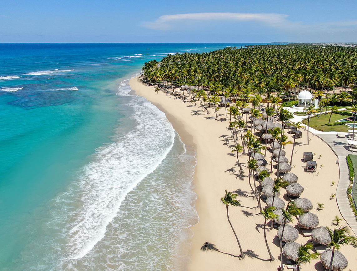 View of a beach in Punta Cana from above