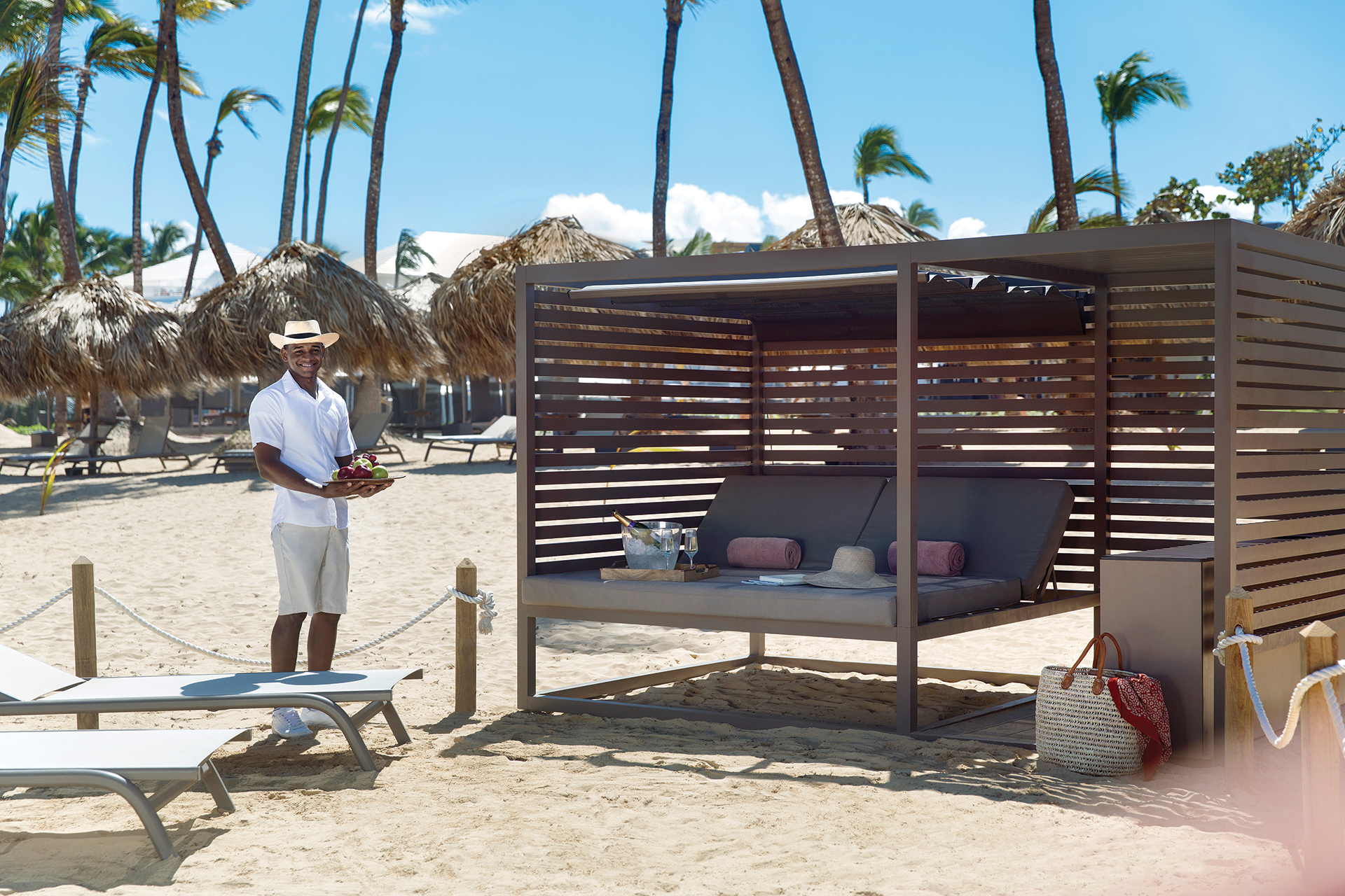 Private beach cabana in Excellence Punta Cana