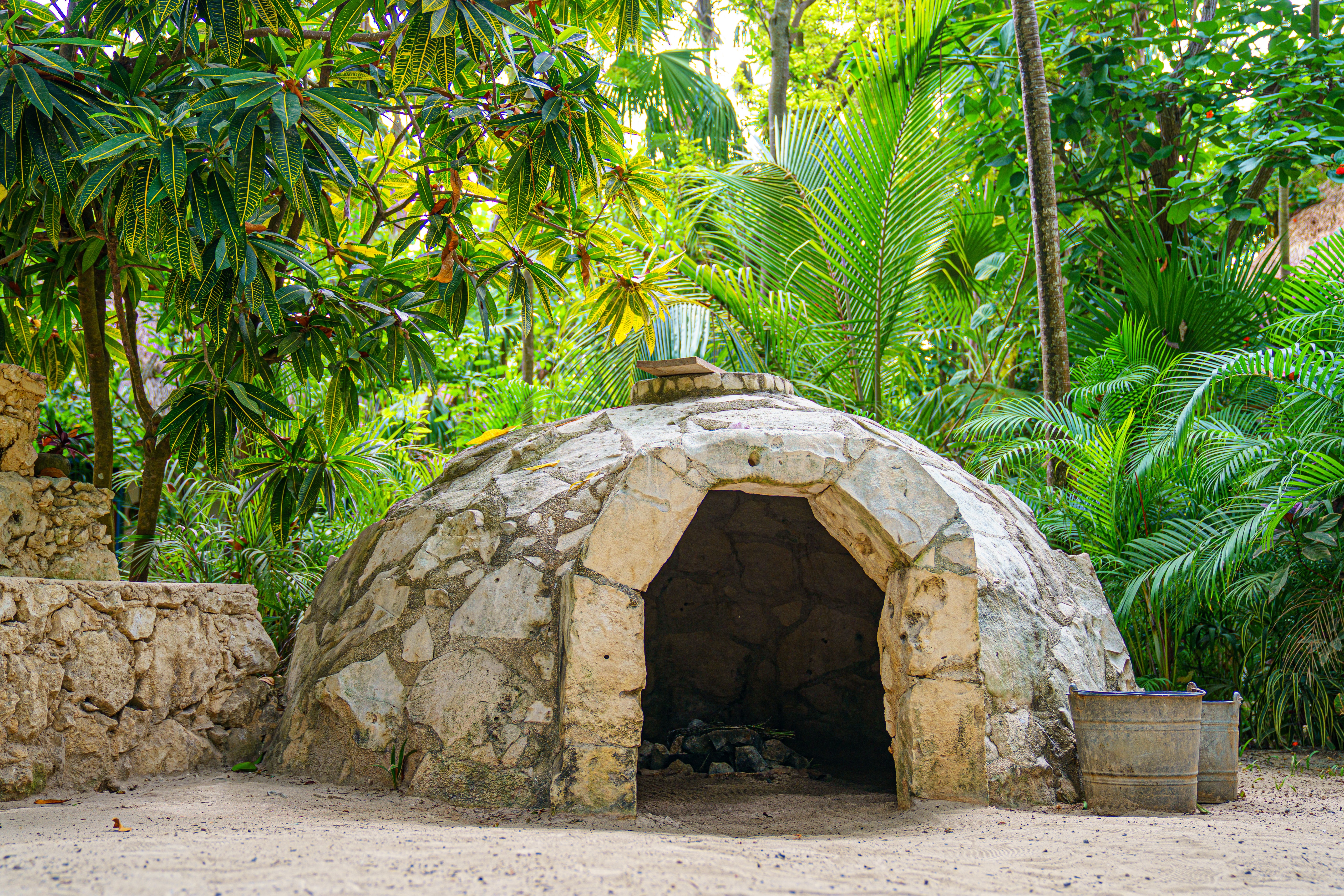 An ancient Temazcal hut also known as a Mexican sweat lodge
