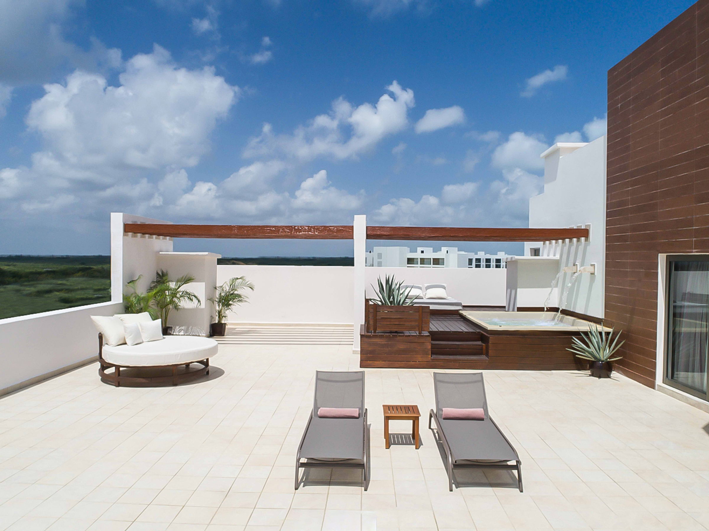 Rooftop terrace suite option in the luxury resort of Excellence Playa Mujeres