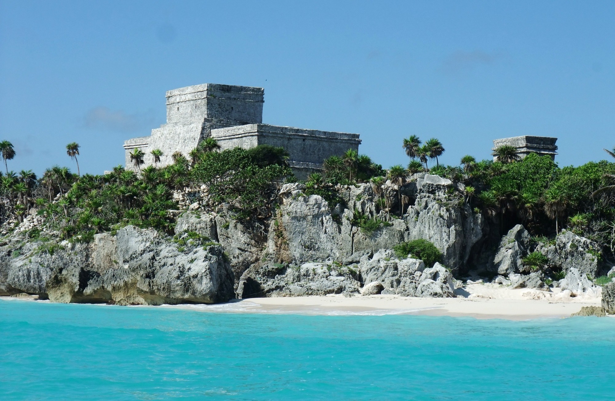 View of tulum by the Caribbean ocean View of tulum by the Caribbean ocean